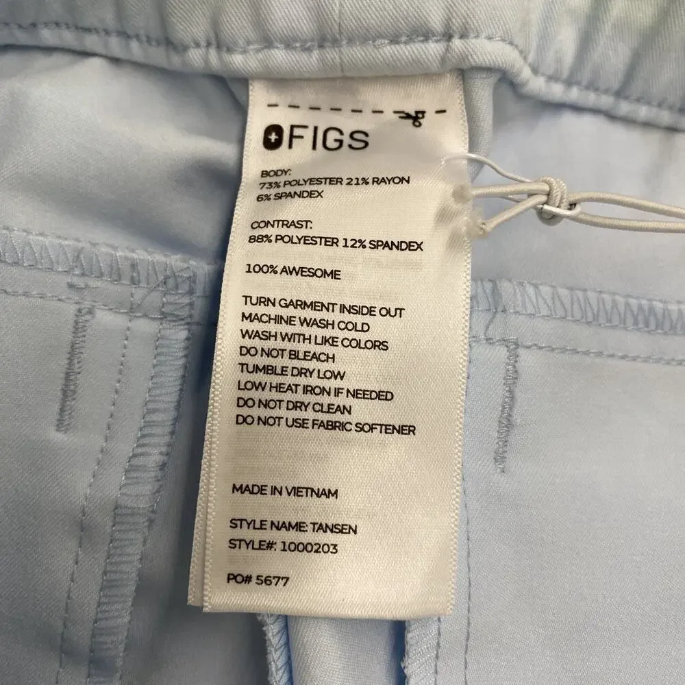 FIGS Tansen Jogger Scrub Pants Mens Blue S Tall Drawstring Pocket PO 5677 NWT